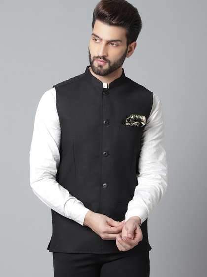 even Men Linen Woven Nehru Jacket