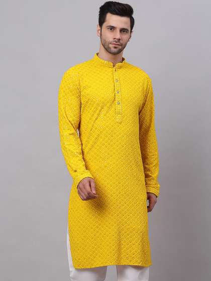 Jompers Men Ethnic
                        Motifs Thread Work Kurta