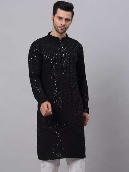 Jompers Men Embroidered Pure Cotton Kurta