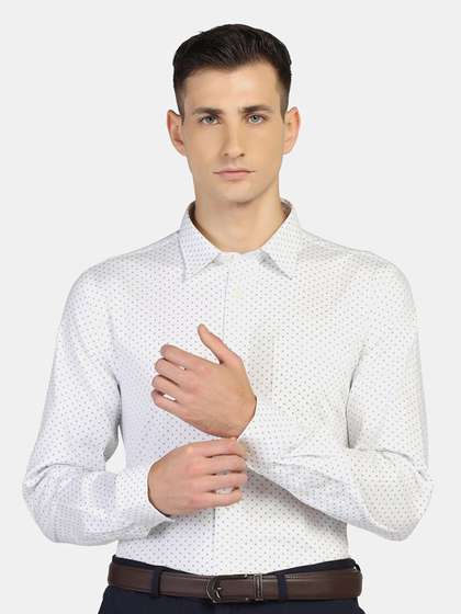 Blackberrys Men Slim Fit Micro Checks Printed Formal Shirt