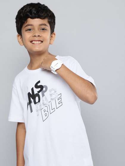 HERE&NOW Boys White Printed T-shirt