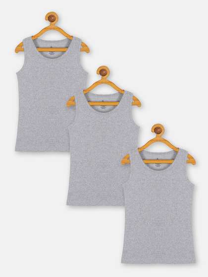 KiddoPanti Boys Pack
                      Of 3 Pure Cotton Rib Innerwear Vests SS23BVT005
