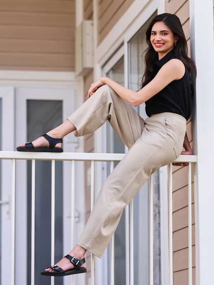 FableStreet X
                          LivIn Women Relaxed Flared Regular Trousers