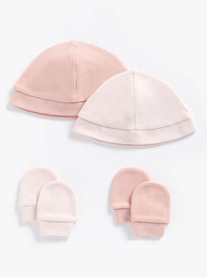 mothercare Girls Pack of
                    2 Beanie & 2 Mittens Set