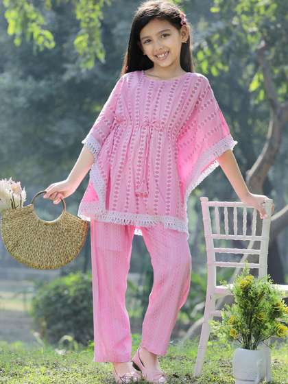 Cutiekins Girls
                      Striped Kaftan Kurta with Palazzos