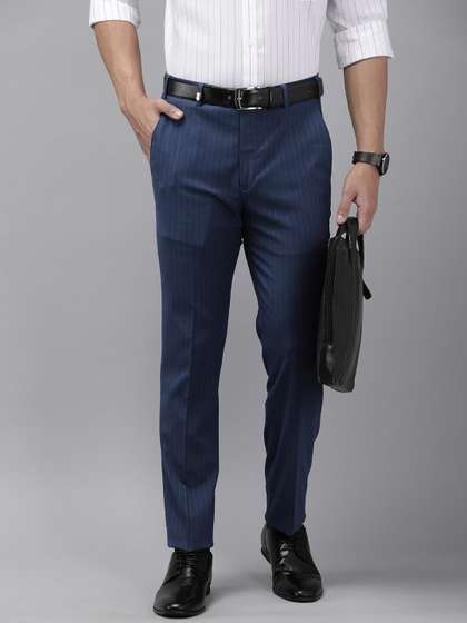 Park Avenue Men
                        Striped Super Slim Fit Formal Trousers