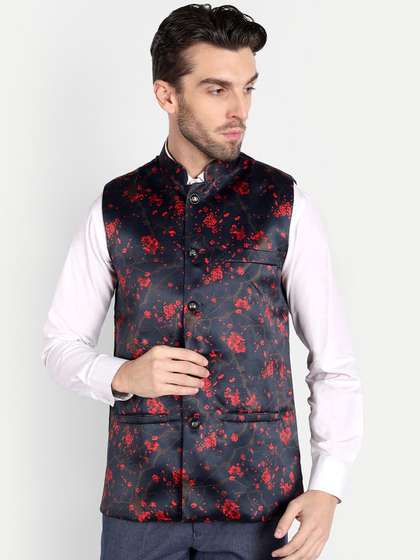 Vandnam Fabrics Floral Printed Nehru Jacket