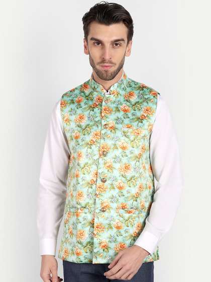 Vandnam Fabrics Floral Printed Nehru Jacket
