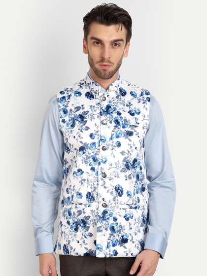 Vandnam Fabrics Floral Printed Nehru Jacket