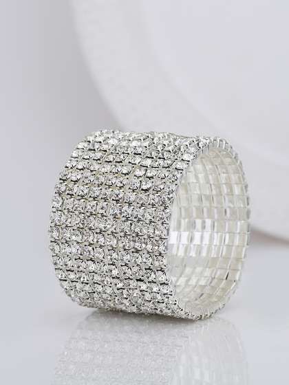 Carlton London Women
                        Cubic Zirconia Rhodium-Plated Bracelet