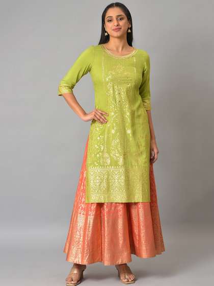 AURELIA Women Foil Printed Flared Skirts