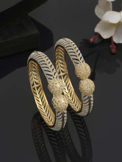 YouBella Set of 2
                          Gold-Plated Stone Studded Bangles