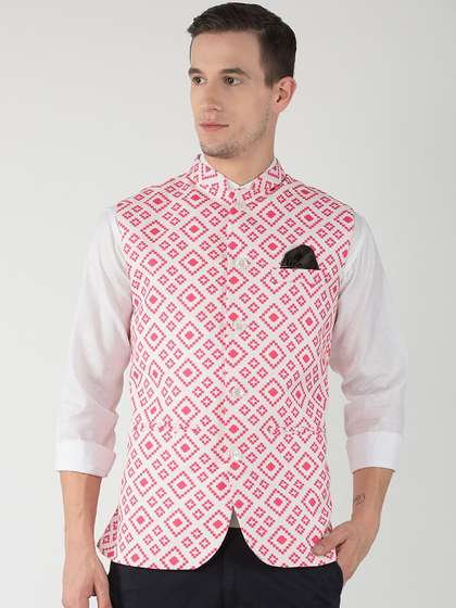 hangup plus Men Printed Woven Nehru Jacket