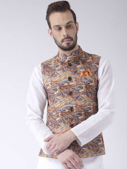 Hangup Men Printed Nehru Jacket