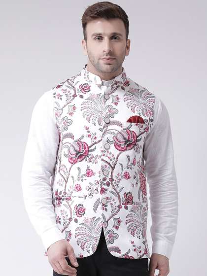 Hangup Men Printed Nehru Jacket
