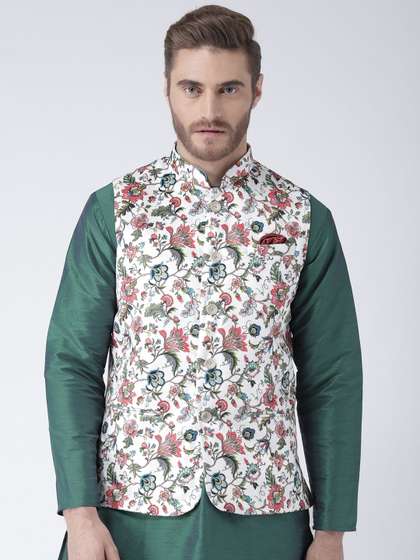 Hangup Men Printed Nehru Jackets