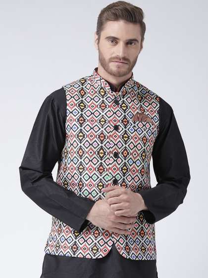 hangup trend Men Printed Woven Mandrian Collar Nehru Jacket