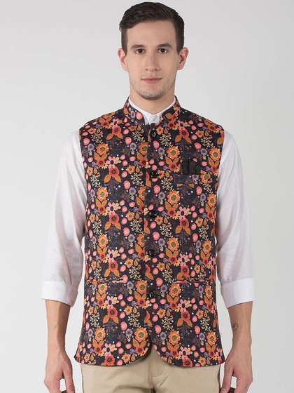 hangup trend Men Printed Nehru Jacket