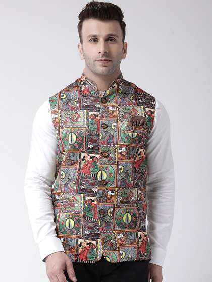 hangup trend Men Printed Nehru Jacket