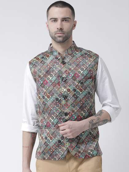 hangup trend Men Printed Woven Nehru Jacket