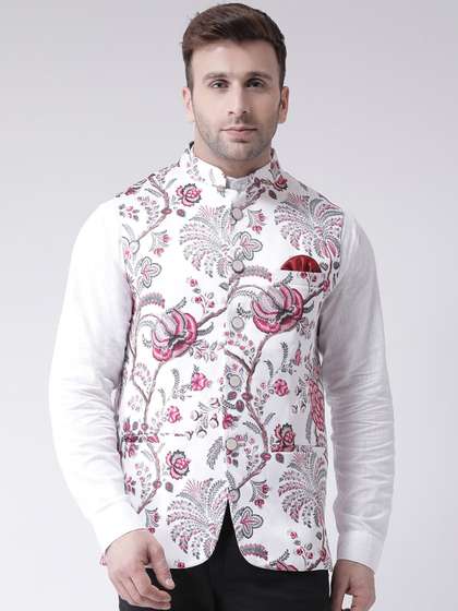 hangup trend Men Floral Printed Woven Nehru Jacket