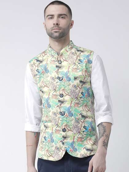 hangup trend Men Printed Nehru Jacket