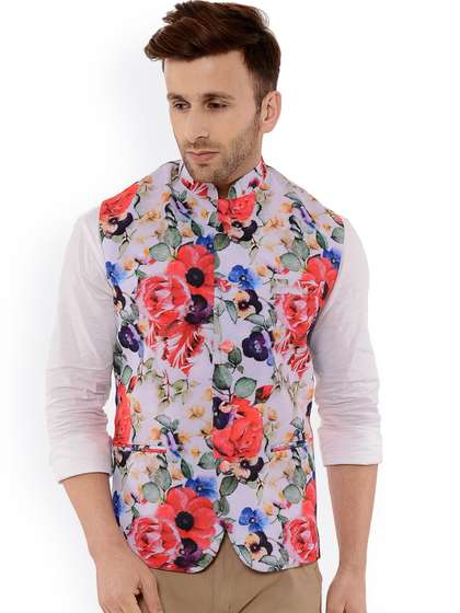 hangup trend Men Floral Printed Woven Nehru Jacket