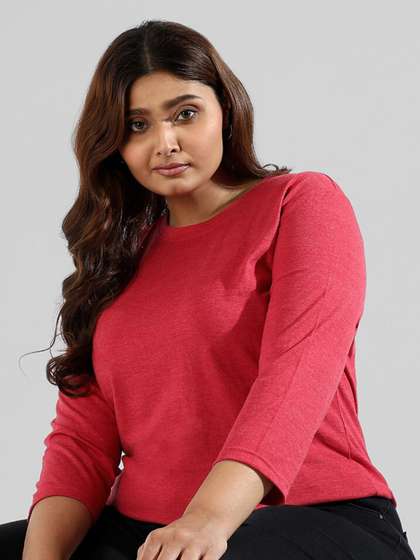 Instafab Plus Women
                        Plus Size Round Neck Cotton Regular Top
