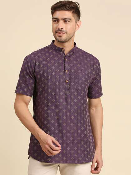 RAJUBHAI HARGOVINDAS Men Woven design Cotton Kurta