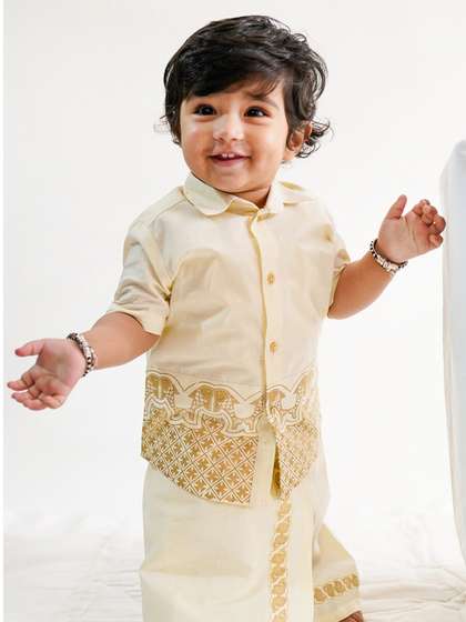 Tiber Taber Boys Printed
                    Casual Cotton Shirt