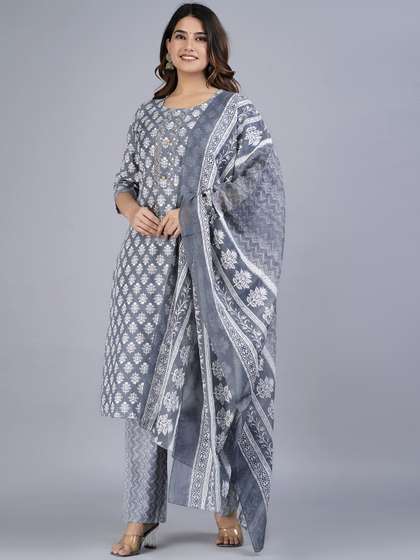 KALINI Women Printed Kurta with Trousers With Dupatta