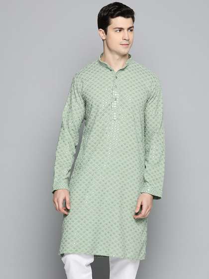 Jompers Men Embroidered Cotton Kurta