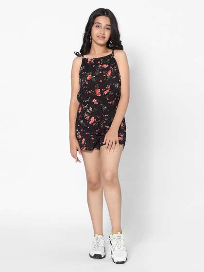 TeenTrums Girls Floral
                      Printed Jumpsuit