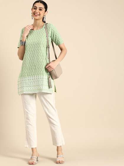 Anouk Ethnic Motifs Embroidered Pure Cotton Kurti