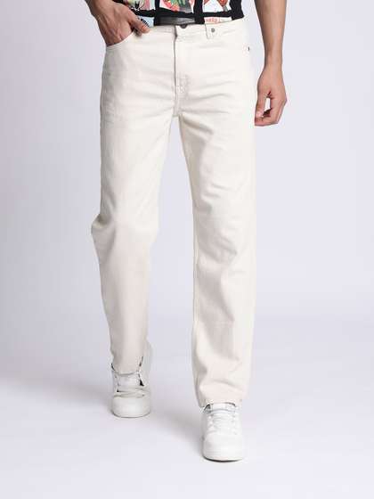 Bene Kleed Men Ecru
                        Relaxed Fit Mid Rise Denim Jeans