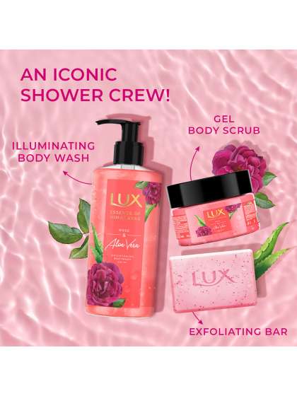 LUX Essence of Himalayas Rose & Aloe Vera Brightening Dual Tone Shimmer Body Wash - 400ml