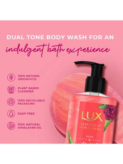 LUX Essence of Himalayas Rose & Aloe Vera Brightening Dual Tone Shimmer Body Wash - 400ml