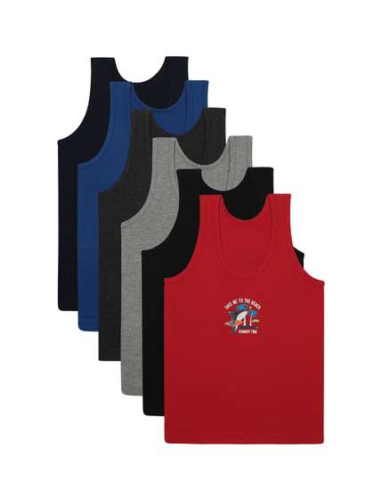 Bodycare Kids Boys
                      Pack Of 6 Assorted Cotton Innerwear Vests