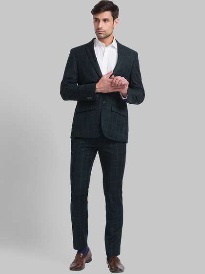 Park Avenue Men
                        Checked Single Breasted Two Piece Formal Suit