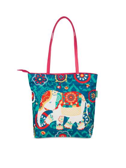 TEAL BY CHUMBAK Printed Tote Bag