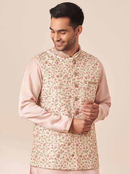 Manyavar Men Floral Printed Nehru Jacket