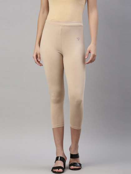 TWIN BIRDS Women
                        Solid Skinny Fit Three-Fourth Length Stretch
                        Pure Cotton Leggings