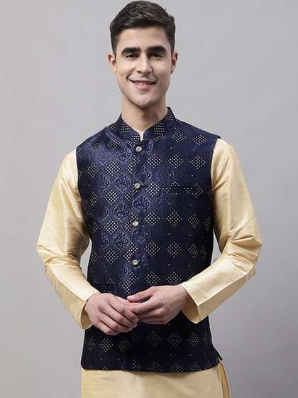 Jompers Men Woven Design Nehru Jacket