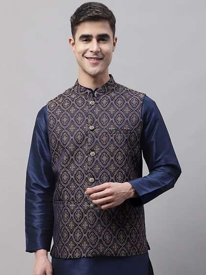 Jompers Men Woven
                        Design Nehru Jacket