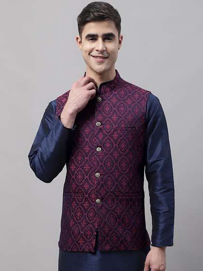 Jompers Men Woven
                        Design Nehru Jacket