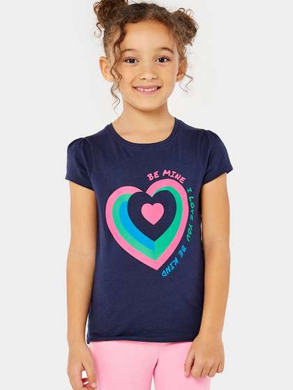 mothercare Girls
                    Typography Print Knitted Pure Cotton T-shirt