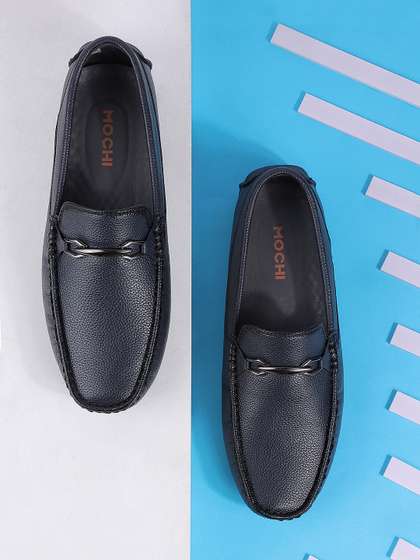 Mochi Men Textured Leather Horsebit Loafers