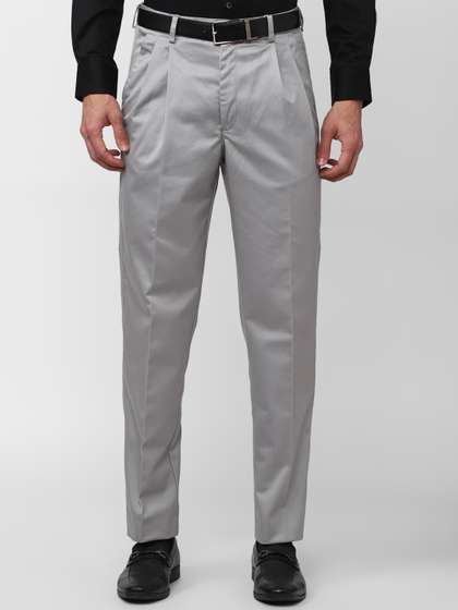 Peter England
                        Casuals Men Pleated Formal Trousers