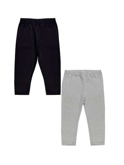 KiddoPanti Girls Pack
                      Of 2 Capri Length Leggings