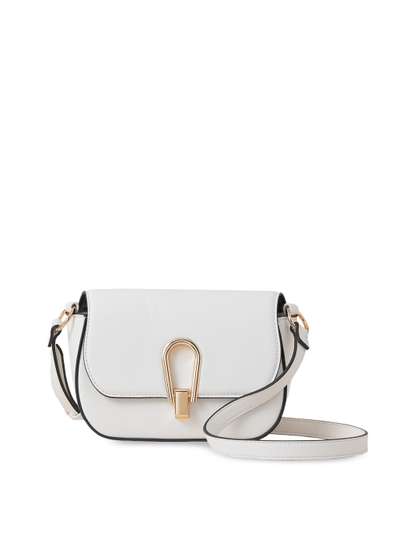 Accessorize London
                        Women Faux Leather Large Metal Lock Sling Bag